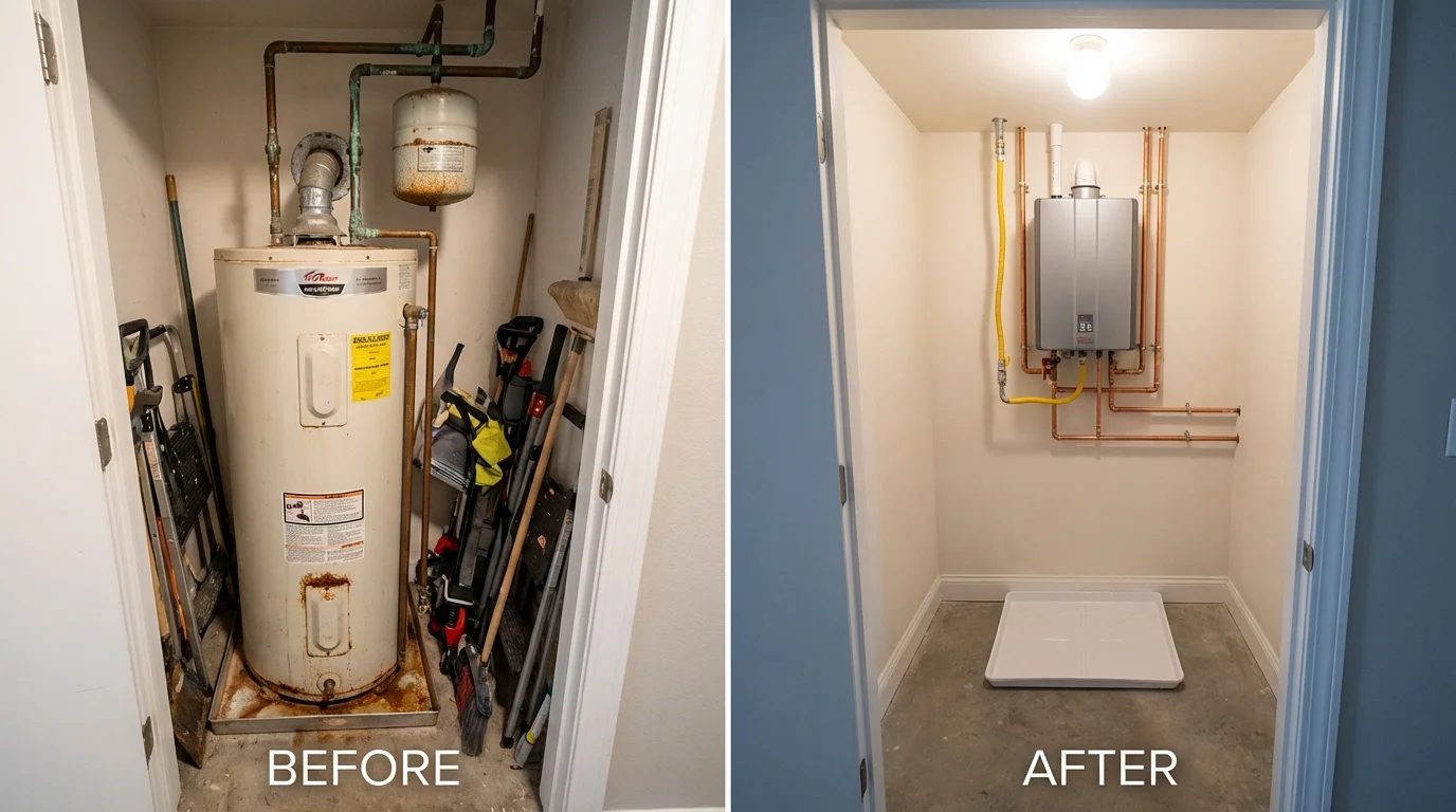 Tank water heater versus wall-mounted tankless unit comparison for Granville, NY homeowners