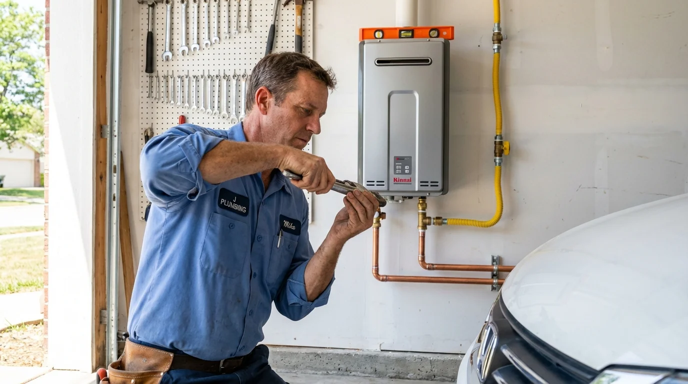 Tankless water heater installation by a Johns Plumbing LLC plumber in Granville